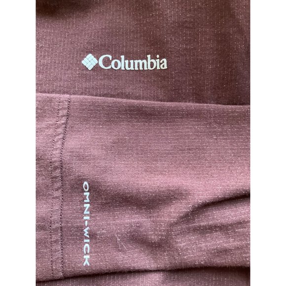 Columbia Mens Sz.XL 1/4 Zip Sweatshirt Dark Red Omni wick Cotton bld - Picture 6 of 9
